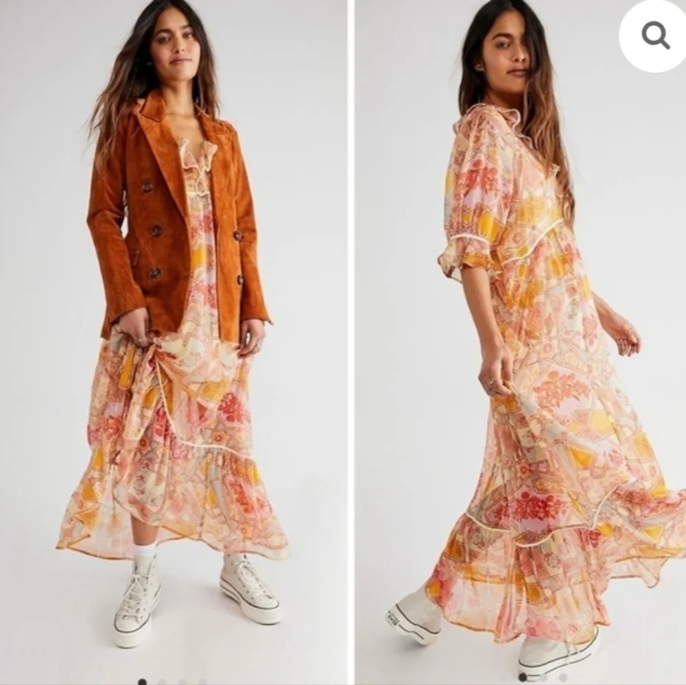 FREE PEOPLE CARMELLA FLORAL MAXI DRESS. SIZE X-SMALL.